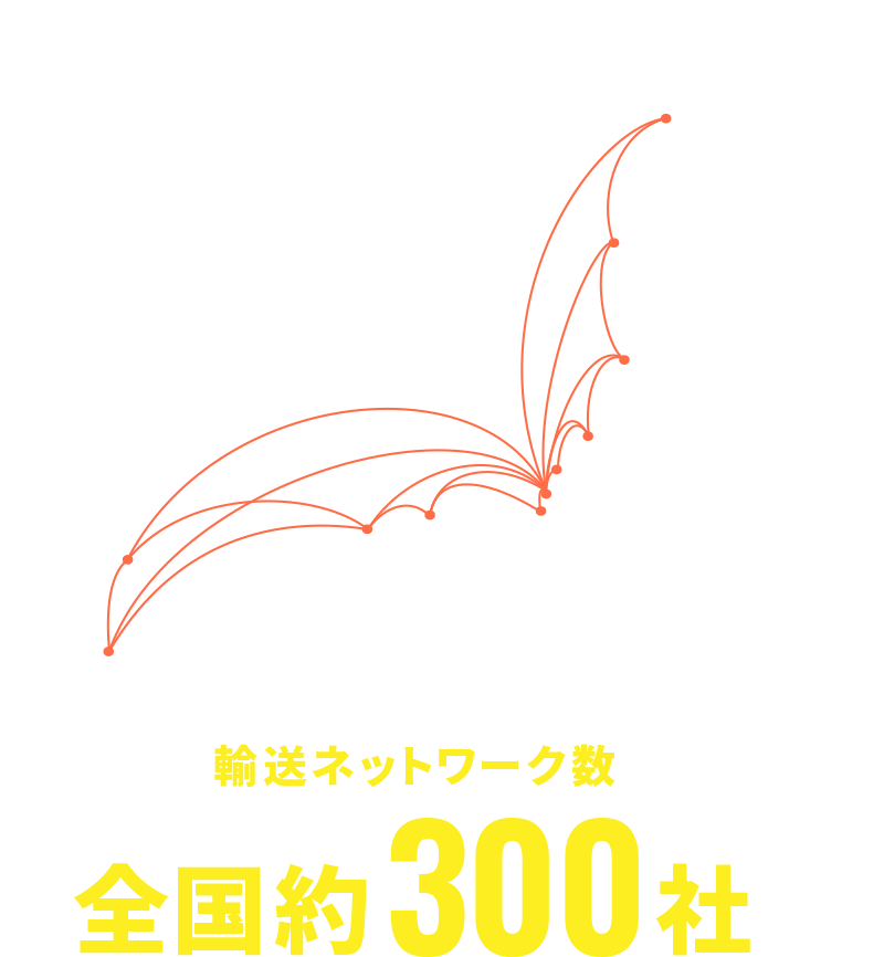 輸送ネットワーク数 全国約300社